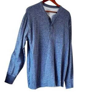 L. L. Bean River Driver’s Henley Men's Wool Blend Insulated Blue Heather Size XL